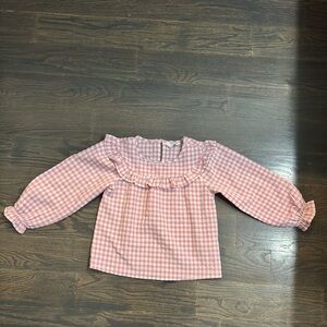 Primark Pink Checkered Ruffle Blouse